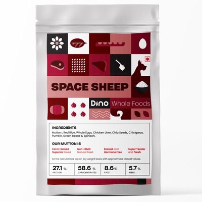 Dino Fresh Food Dino Whole Foods Mutton Recipe | Space Sheep | Wet Dog Food for Adult & Puppy (300g per Meal)