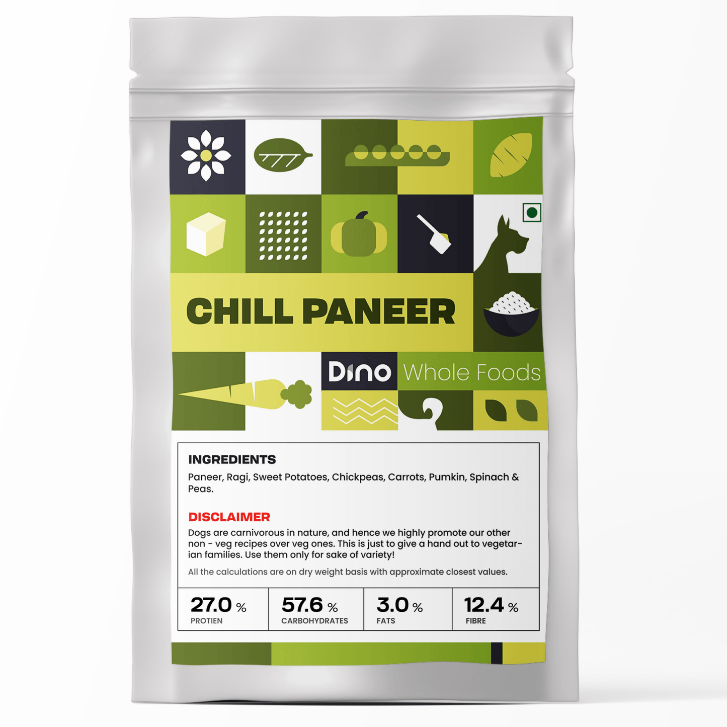 Dino Fresh Food Dino Whole Foods Paneer Recipie | Chill Paneer | Wet Dog Food for Adult & Puppy | Pack of 2 (300g per Meal) Dino Whole Foods Paneer Recipie | Chill Paneer | Wet Dog Food for Adult & Puppy (200g per Meal)