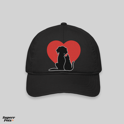 Superr Pets Baseball Cap Baseball Cap / Black Dog Cat Love | Baseball Cap