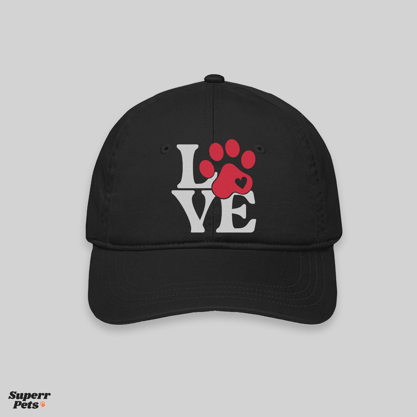 Superr Pets Baseball Cap Baseball Cap / Black Love | Baseball Cap