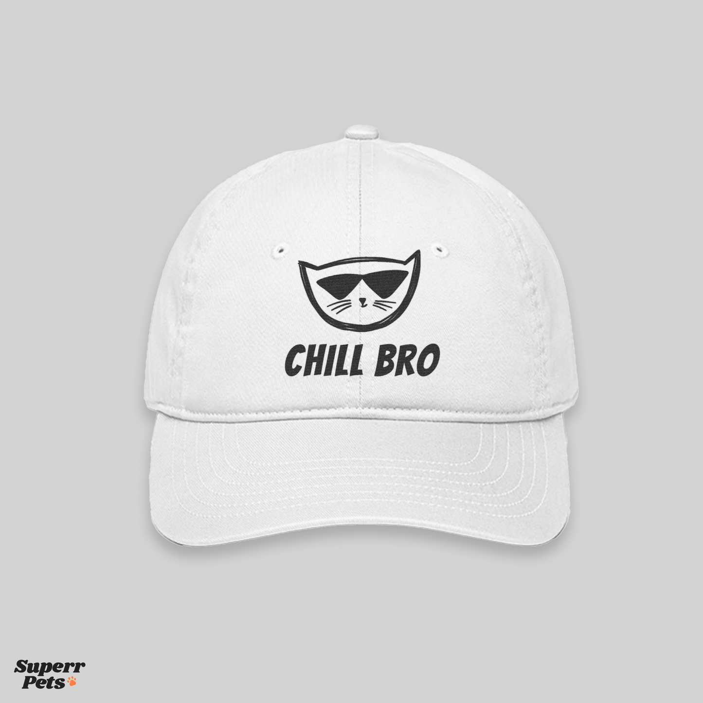 Superr Pets Baseball Cap Baseball Cap / White Chill Bro | Baseball Cap