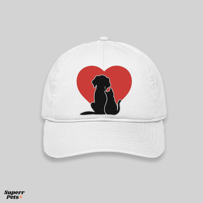 Superr Pets Baseball Cap Baseball Cap / White Dog Cat Love | Baseball Cap