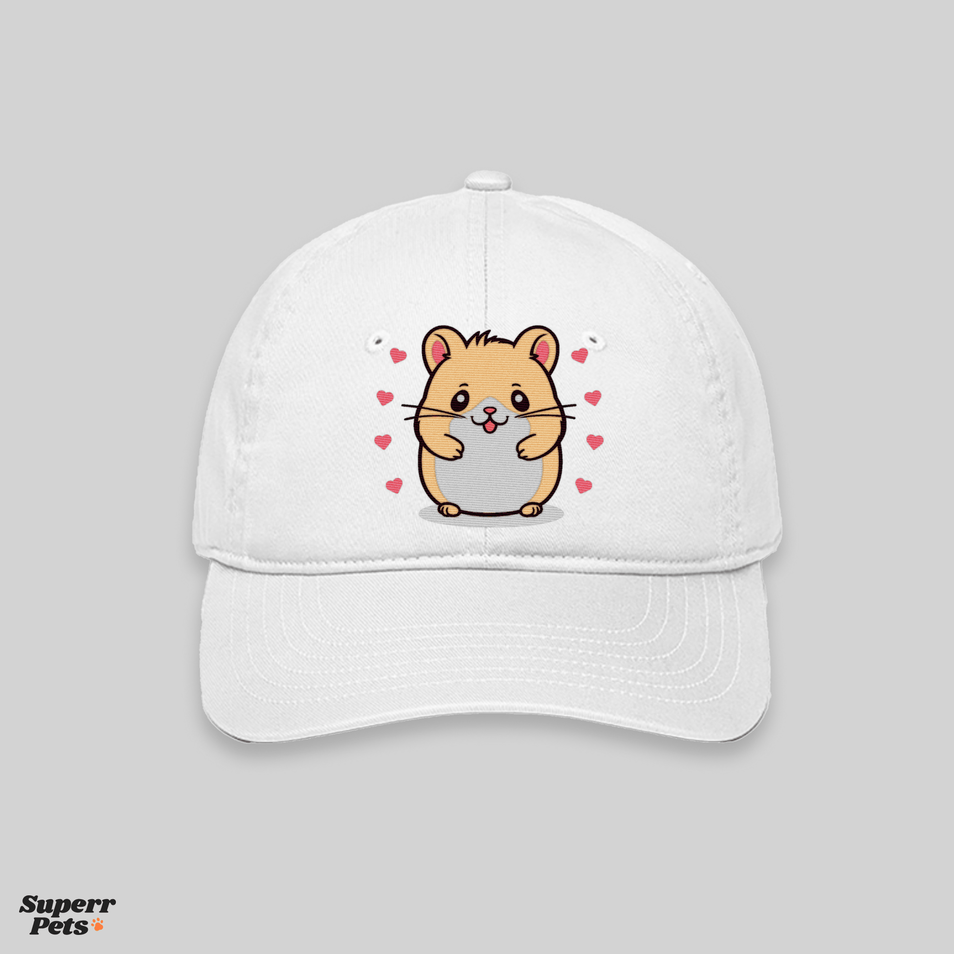 Superr Pets Baseball Cap Baseball Cap / White Hamster Love | Baseball Cap