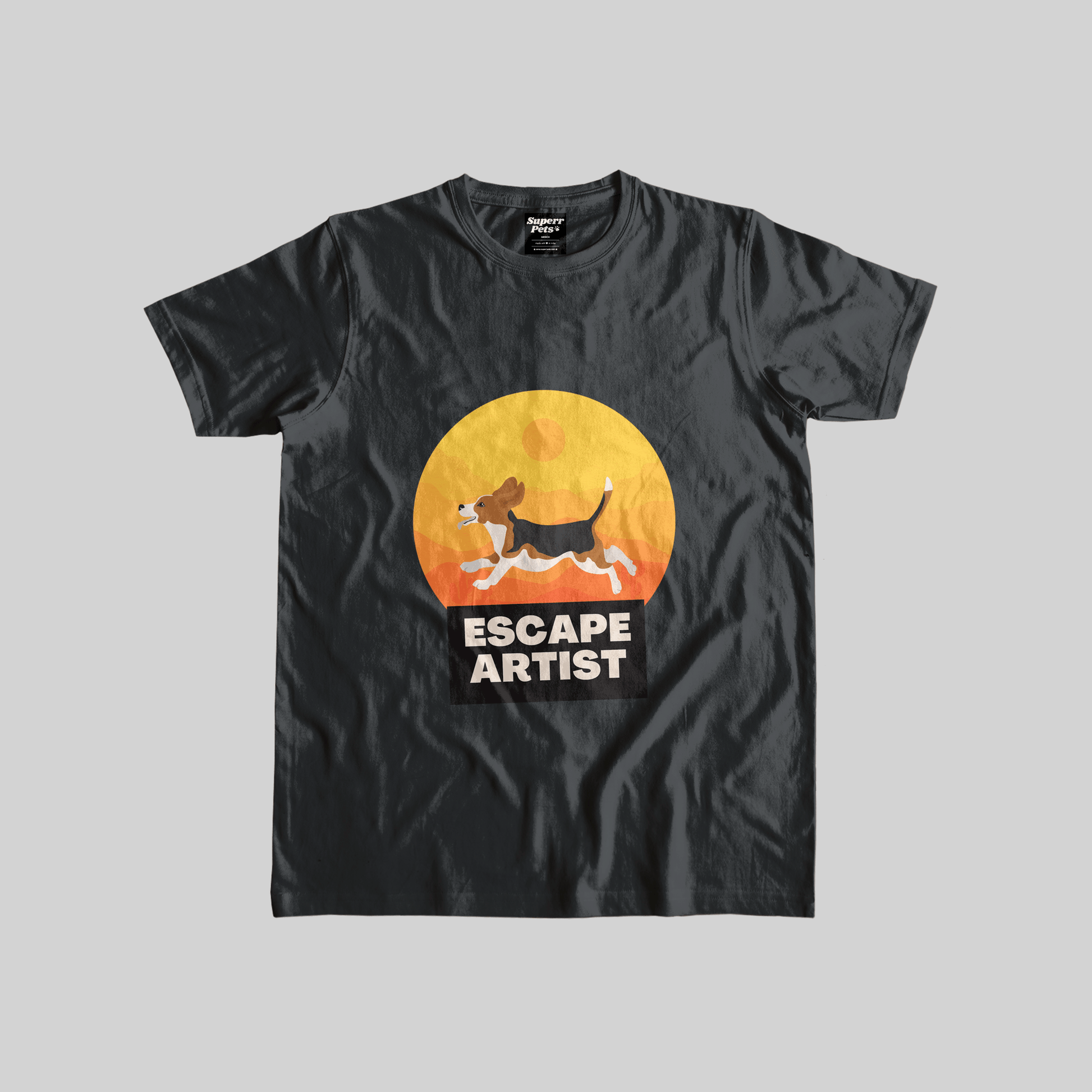 Superr Pets Casual T-Shirt Casual T-Shirt / Black / S Escape Artist | Casual T-Shirt