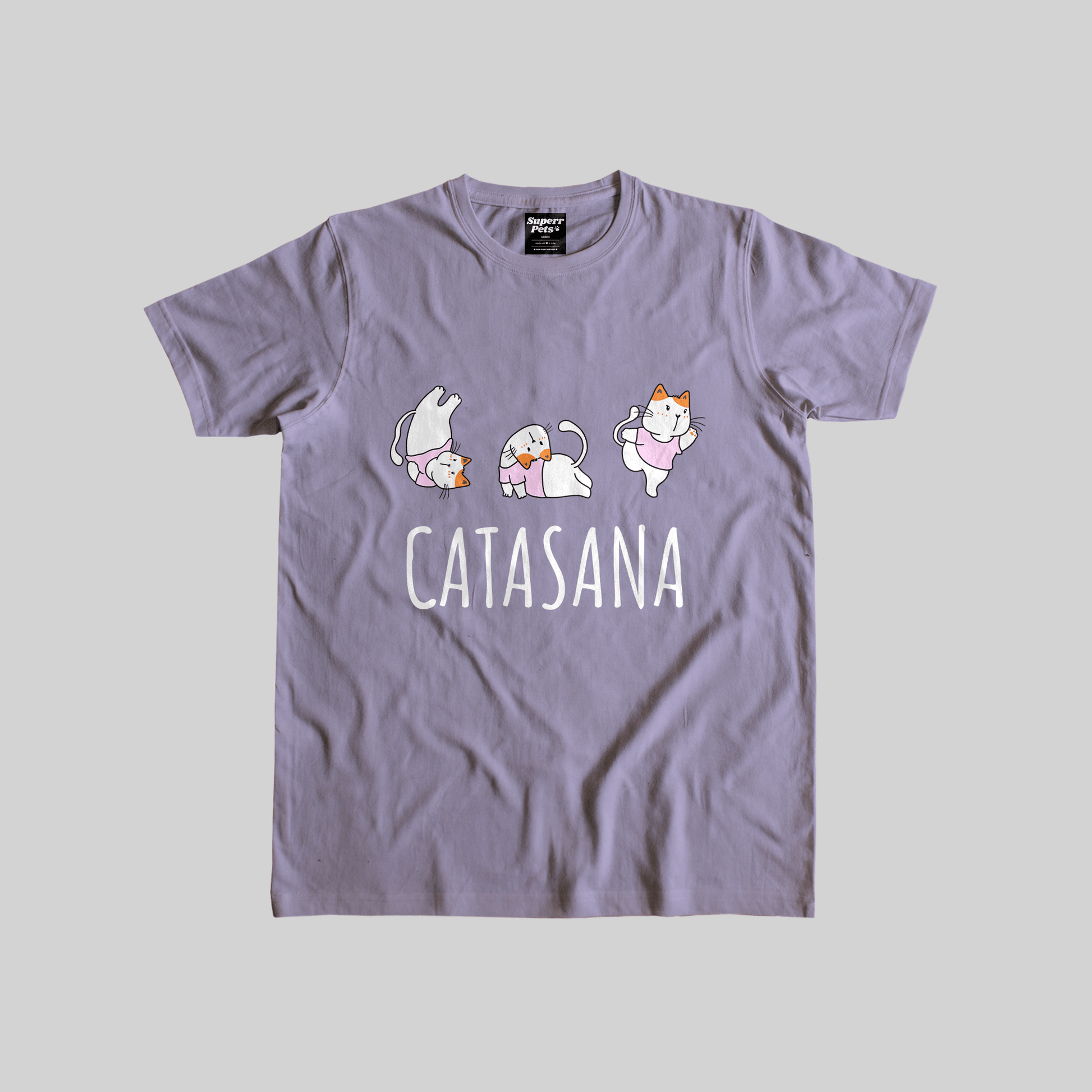 Superr Pets Casual T-Shirt Casual T-Shirt / Lavender / S Catasana | Casual T-Shirt