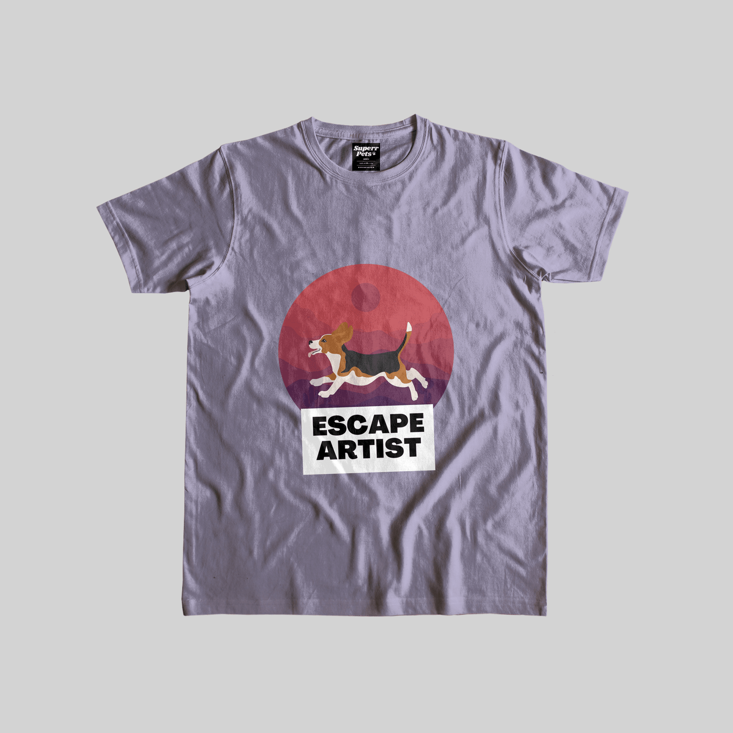 Superr Pets Casual T-Shirt Casual T-Shirt / Lavender / S Escape Artist | Casual T-Shirt