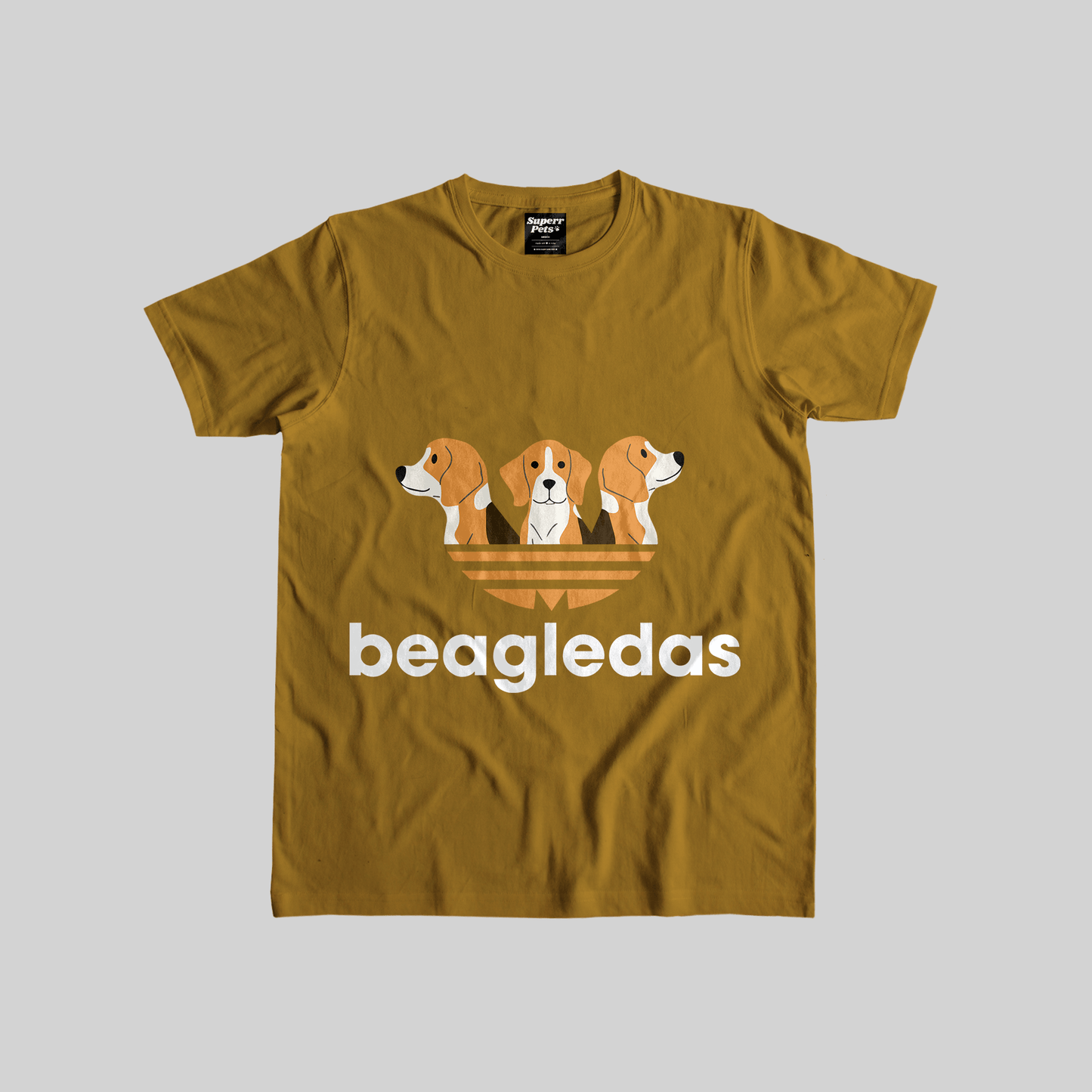 Superr Pets Casual T-Shirt Casual T-Shirt / Mustard Yellow / S Beagledas | Casual T-Shirt