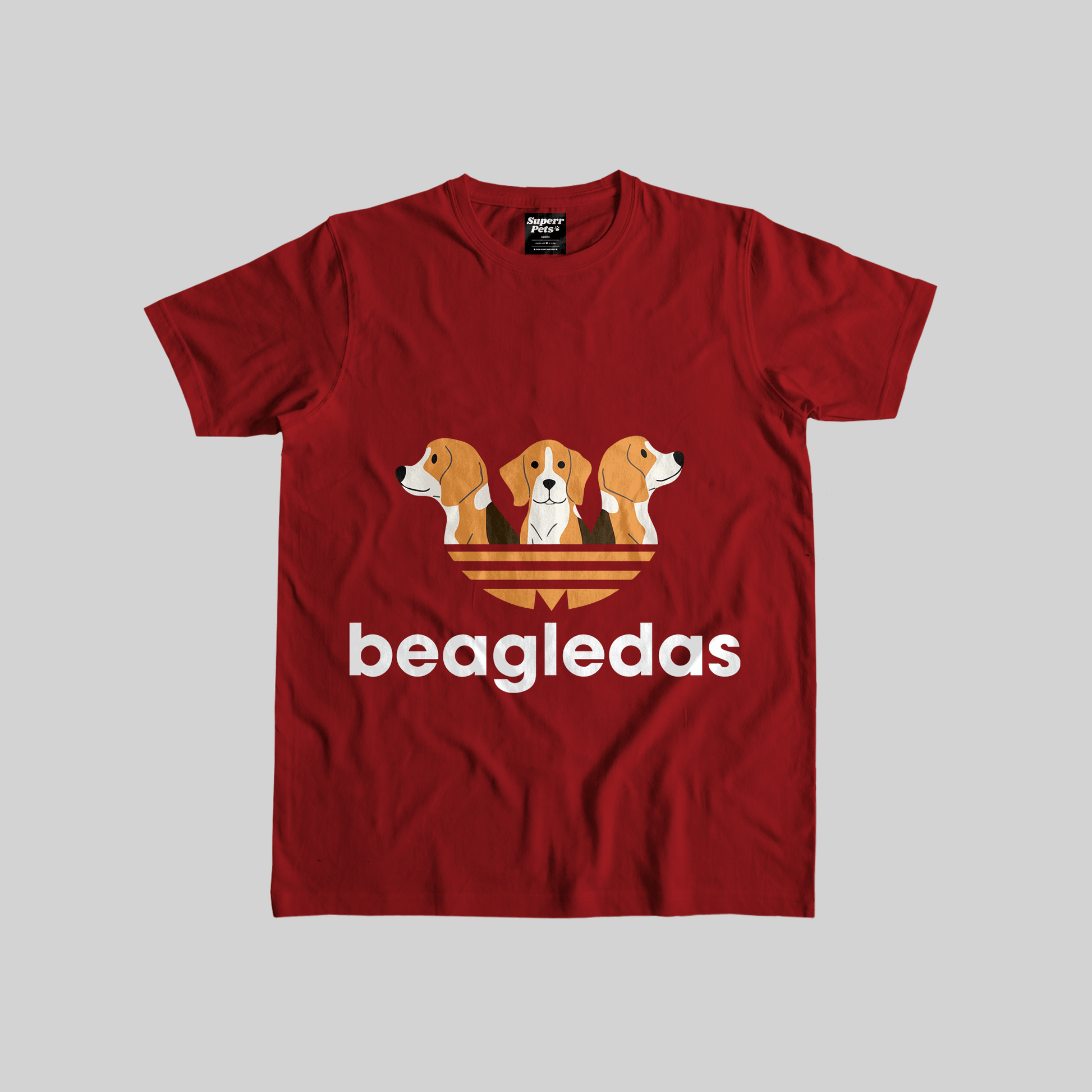 Superr Pets Casual T-Shirt Casual T-Shirt / Red / S Beagledas | Casual T-Shirt