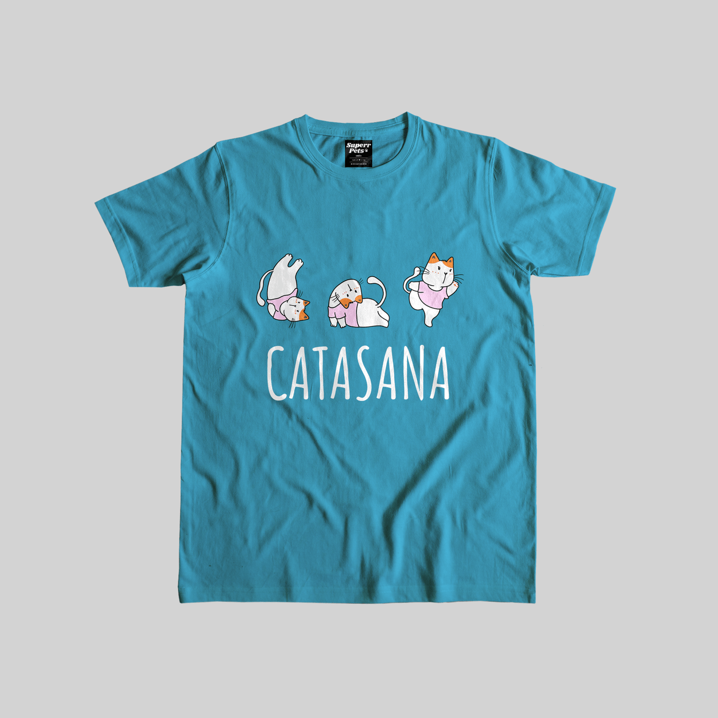 Superr Pets Casual T-Shirt Casual T-Shirt / Sky Blue / S Catasana | Casual T-Shirt