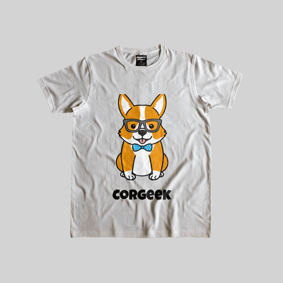 Superr Pets Casual T-Shirt Casual T-Shirt / White / L Corgeek | Casual T-Shirt