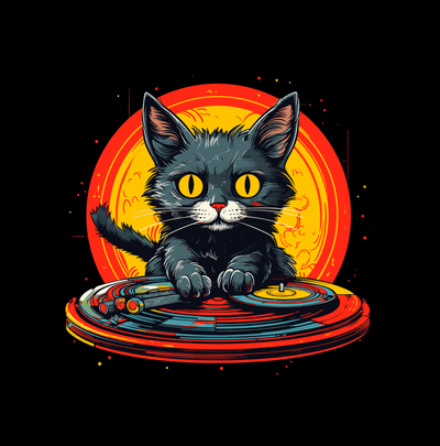 Superr Pets Casual T-Shirt DJ Cat | Casual T-Shirt | Superr Real Edition