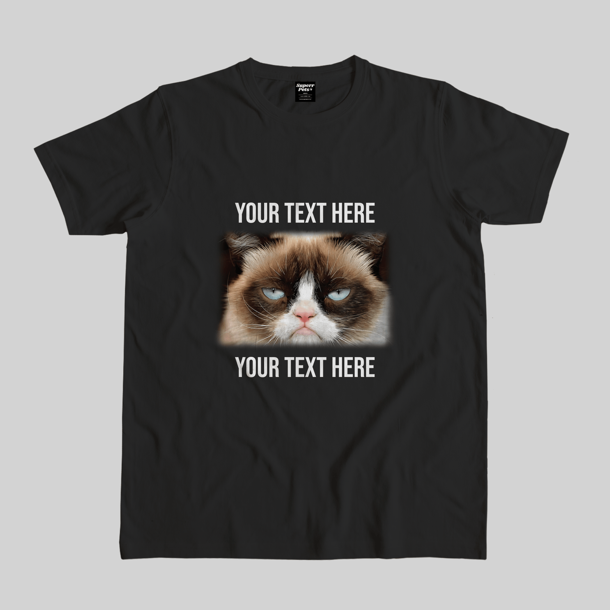 Superr Pets Casual T-Shirt Pet Meme Casual T-Shirt / Black / S Cat Meme 3 | Pet Meme Casual T-Shirt