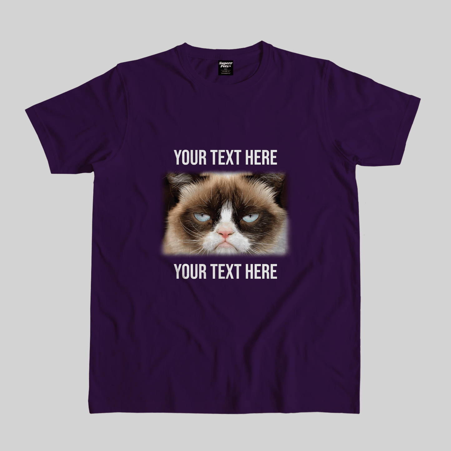 Superr Pets Casual T-Shirt Pet Meme Casual T-Shirt / Purple / S Cat Meme 3 | Pet Meme Casual T-Shirt