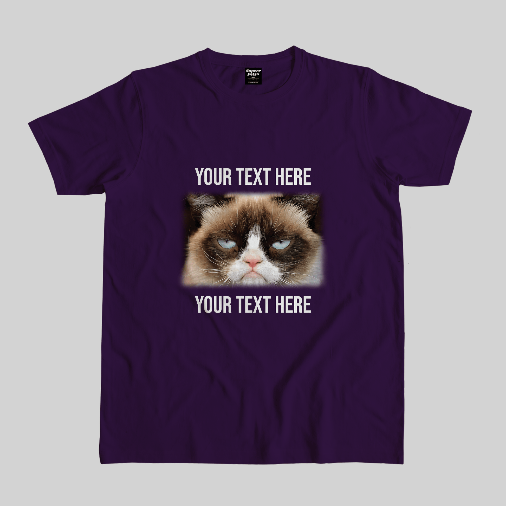 Superr Pets Casual T-Shirt Pet Meme Casual T-Shirt / Purple / S Cat Meme 3 | Pet Meme Casual T-Shirt