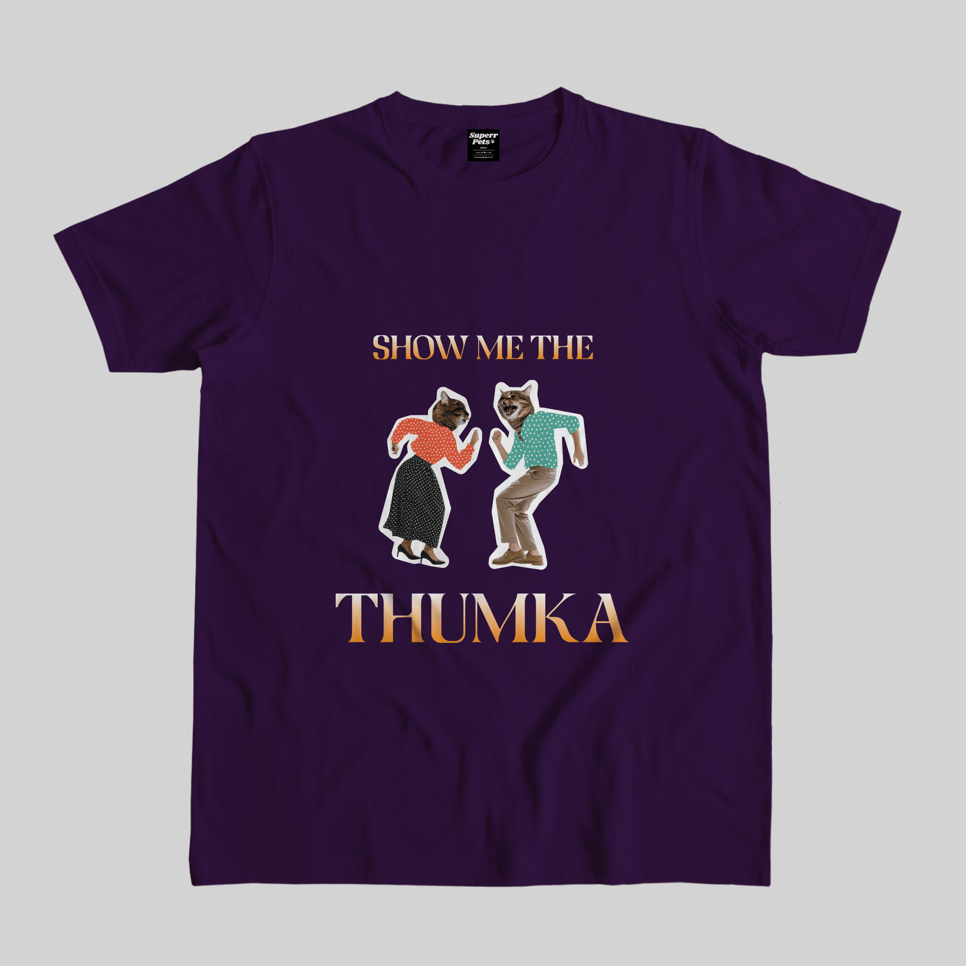 Superr Pets Casual T-Shirt Pet Meme Casual T-Shirt / Purple / S Show Me The Thumka | Pet Meme Casual T-Shirt