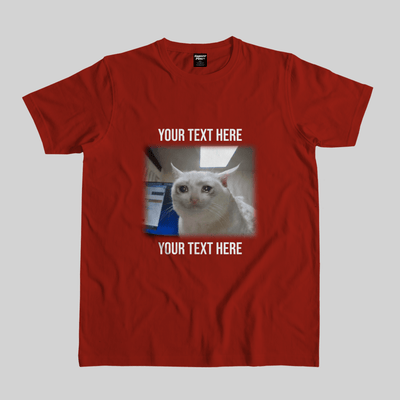 Superr Pets Casual T-Shirt Pet Meme Casual T-Shirt / Red / S Custom Cat Meme | Pet Meme Casual T-Shirt