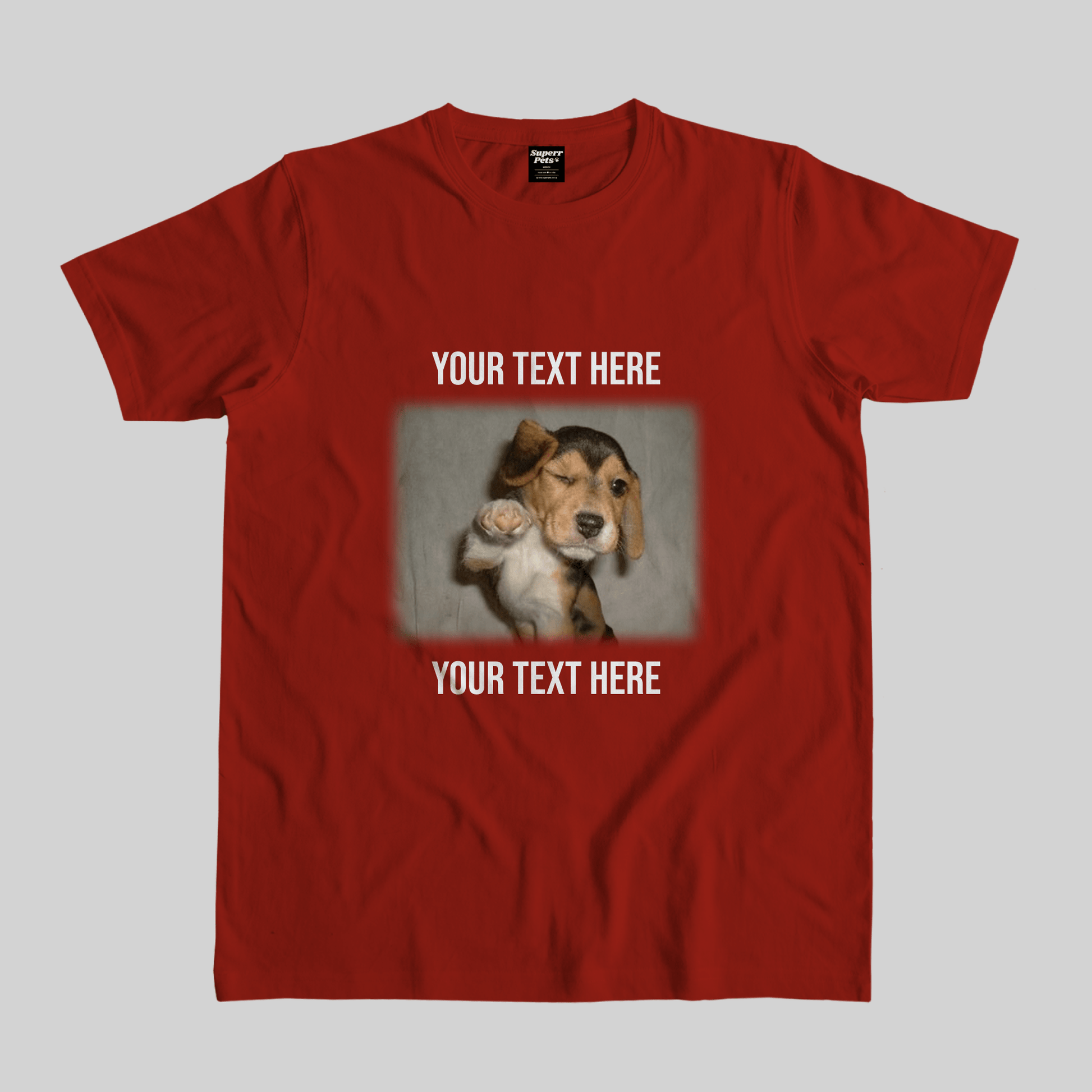 Superr Pets Casual T-Shirt Pet Meme Casual T-Shirt / Red / S Custom Dog Meme 3 | Pet Meme Casual T-Shirt