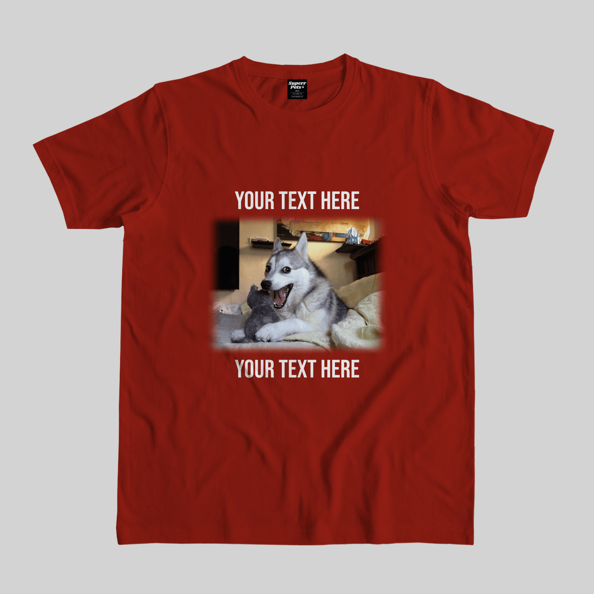 Superr Pets Casual T-Shirt Pet Meme Casual T-Shirt / Red / S Custom Dog Meme | Pet Meme Casual T-Shirt