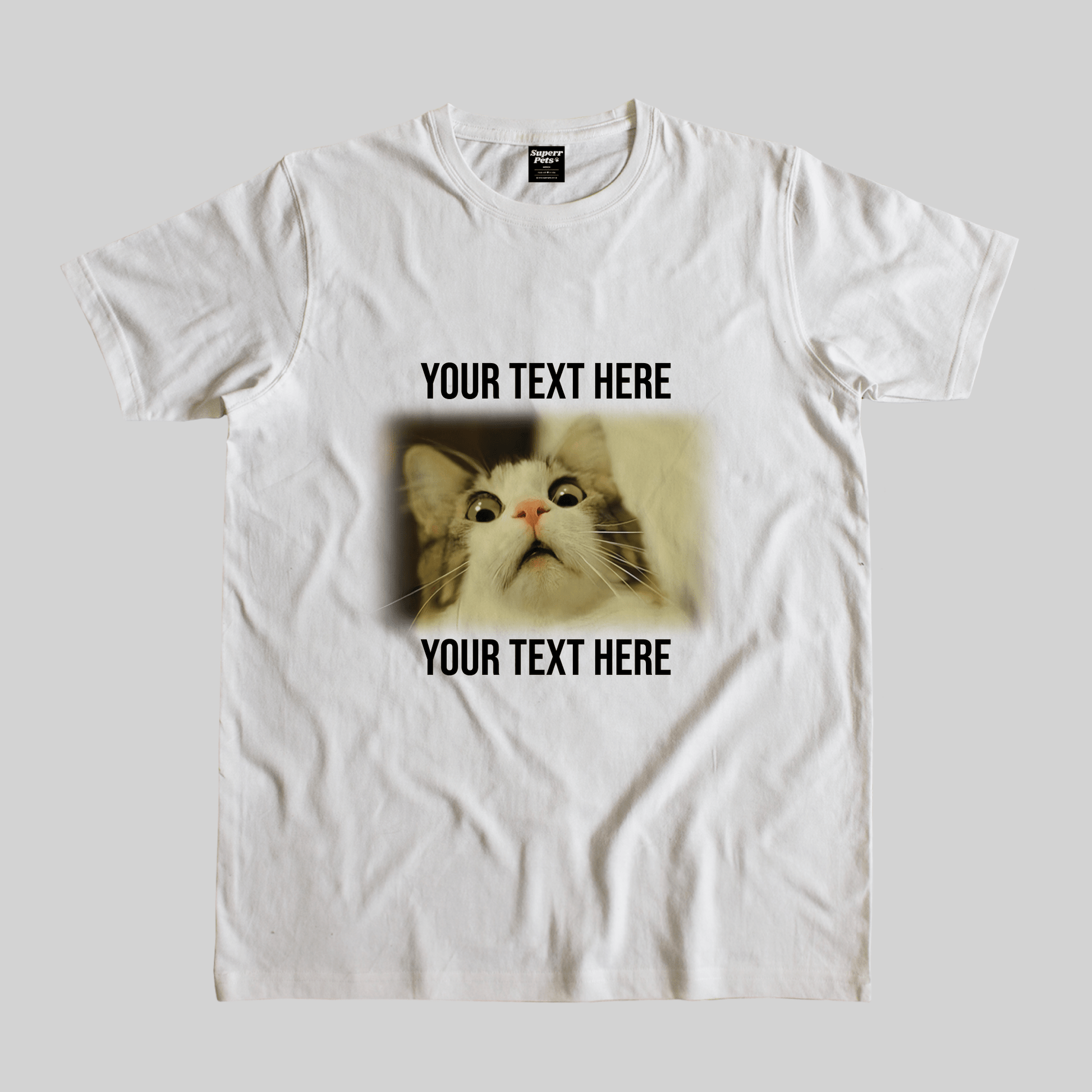Superr Pets Casual T-Shirt Pet Meme Casual T-Shirt / White / S Cat Meme 2 | Pet Meme Casual T-Shirt