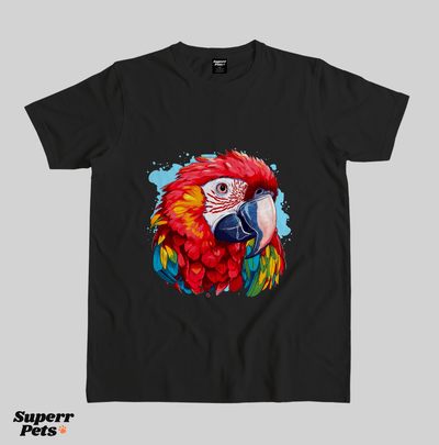 Superr Pets Casual T-Shirt Superr Real Edition / Black / S Scarlet Macaw | Casual T-Shirt | Superr Real Edition