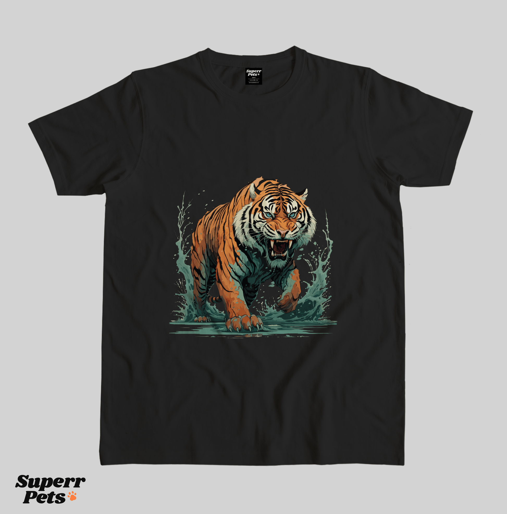 Superr Pets Casual T-Shirt Superr Real Edition / Black / S Tiger | Casual T-Shirt | Superr Real Edition