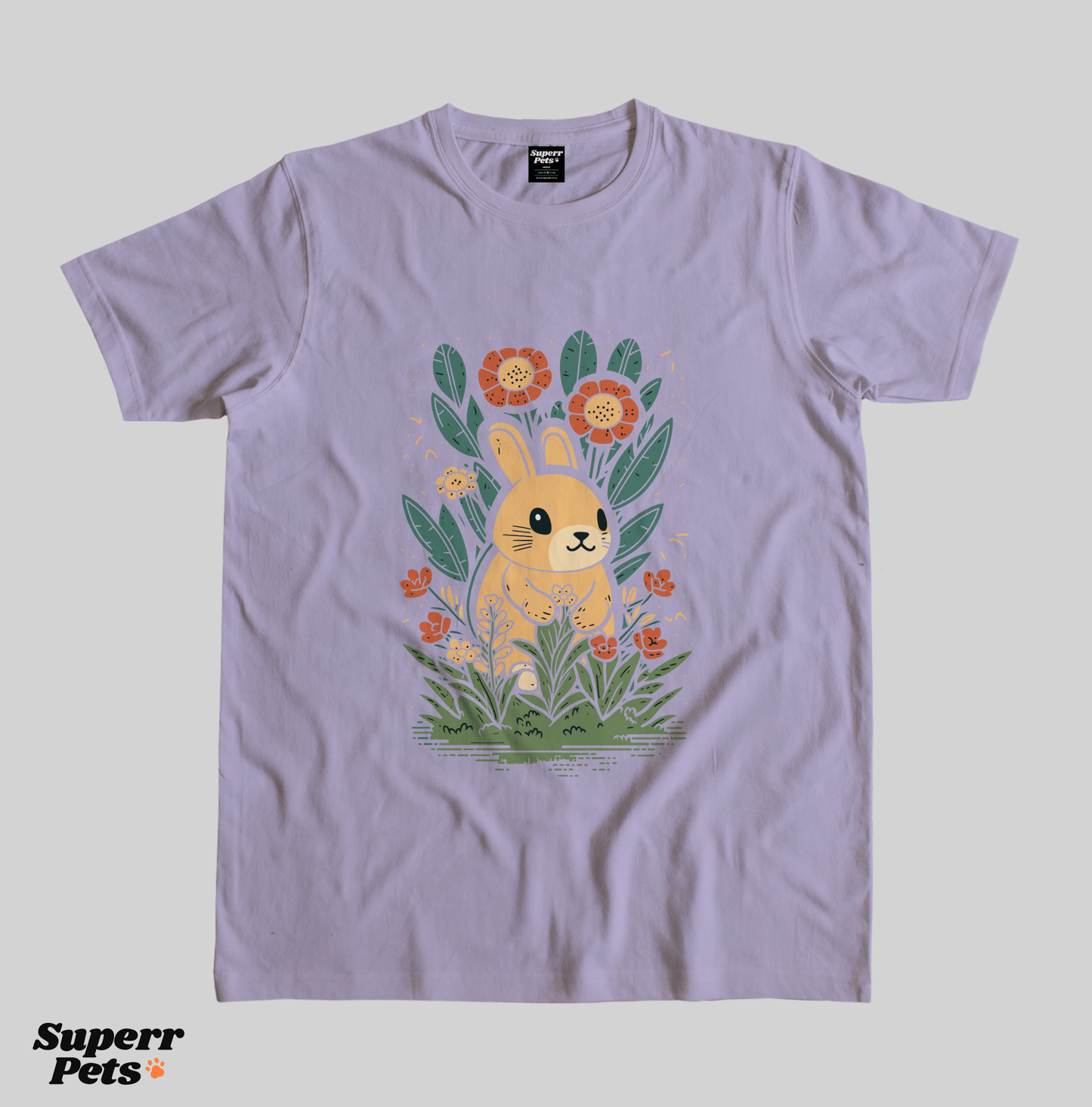 Superr Pets Casual T-Shirt Superr Real Edition / Lavender / S Furry Blossom | Casual T-Shirt | Superr Real Edition