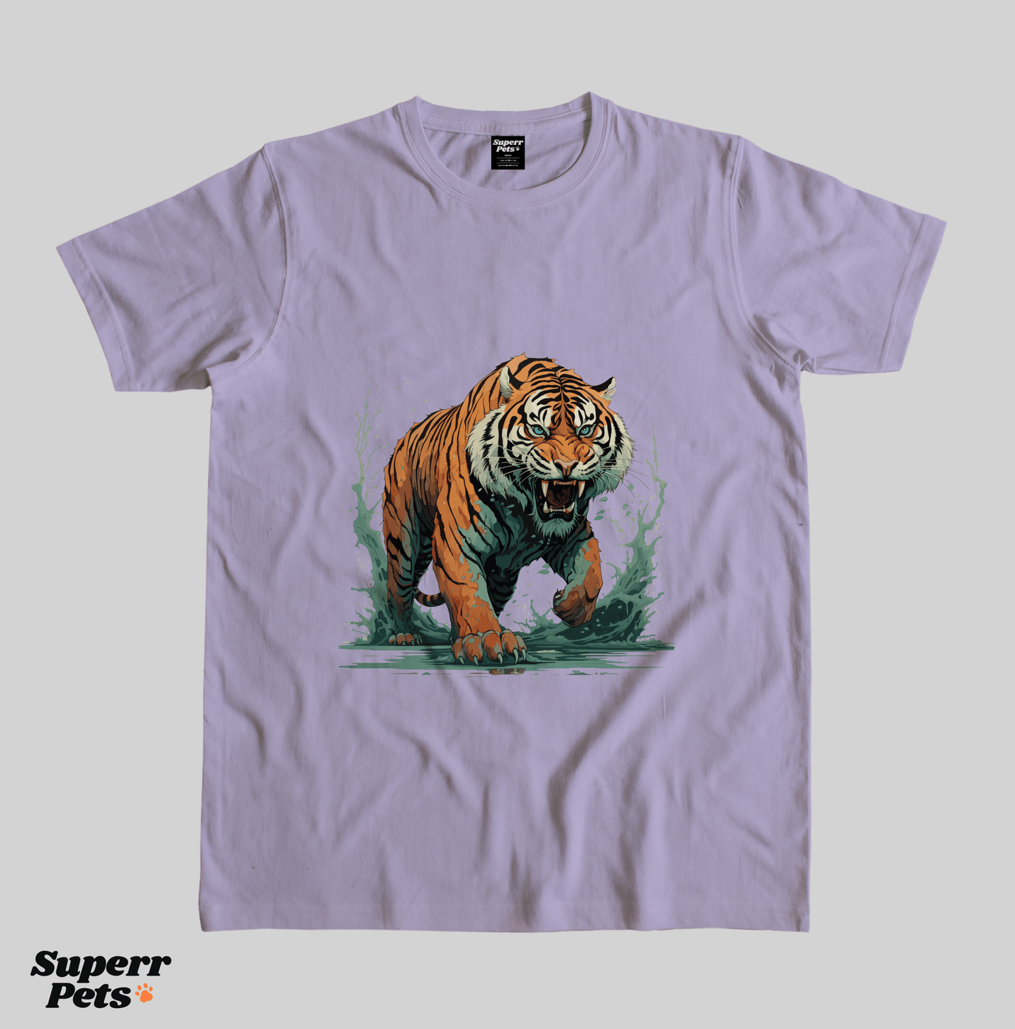 Superr Pets Casual T-Shirt Superr Real Edition / Lavender / S Tiger | Casual T-Shirt | Superr Real Edition