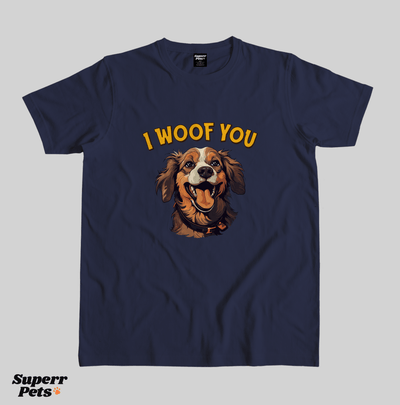 Superr Pets Casual T-Shirt Superr Real Edition / Navy Blue / S I Woof You | Casual T-Shirt | Superr Real Edition
