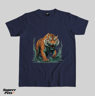 Superr Pets Casual T-Shirt Superr Real Edition / Navy Blue / S Tiger | Casual T-Shirt | Superr Real Edition
