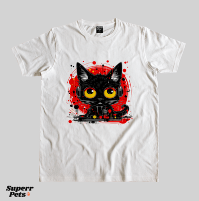 Superr Pets Casual T-Shirt Superr Real Edition / White / S Cat Grooves | Casual T-Shirt | Superr Real Edition