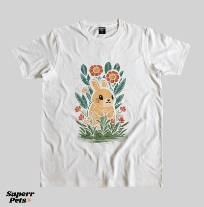 Superr Pets Casual T-Shirt Superr Real Edition / White / S Furry Blossom | Casual T-Shirt | Superr Real Edition