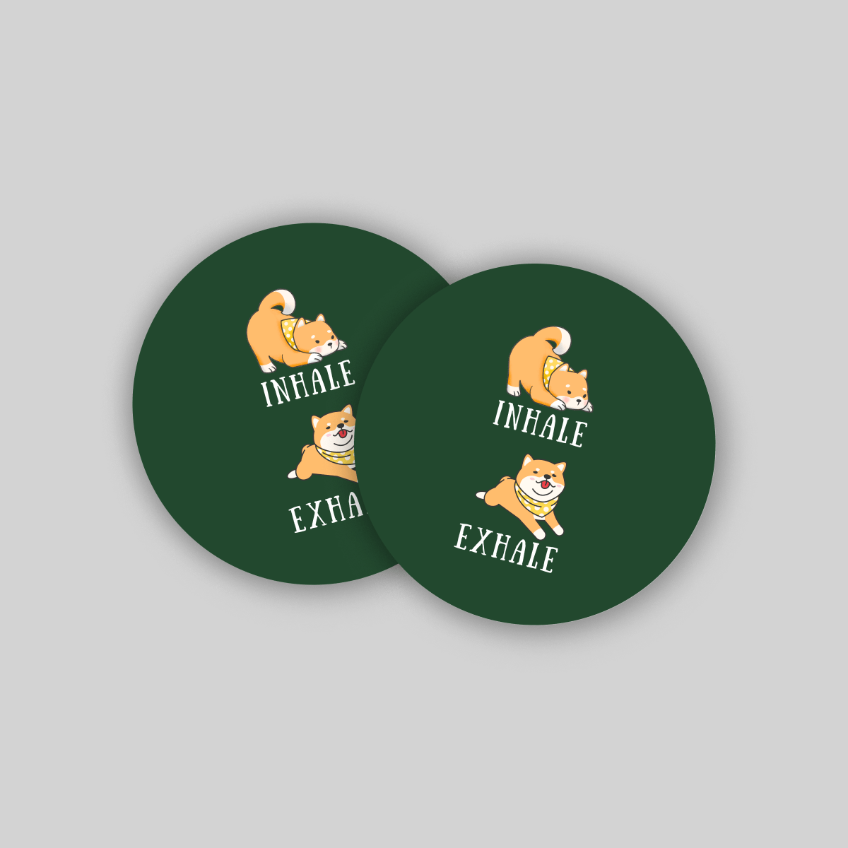 Superr Pets Coaster Circle / Set Of 2 Inhale Exhale | Coasters