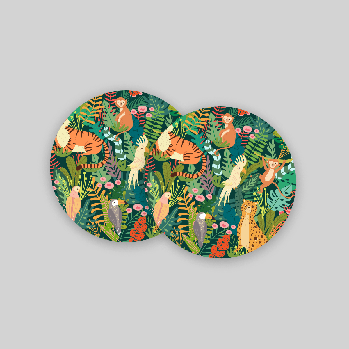 Superr Pets Coaster Circle / Set Of 2 Jungle Theme | Coasters