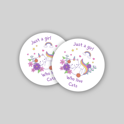 Superr Pets Coaster Circle / Set Of 2 Just A Girl Who Love Cats | Coasters