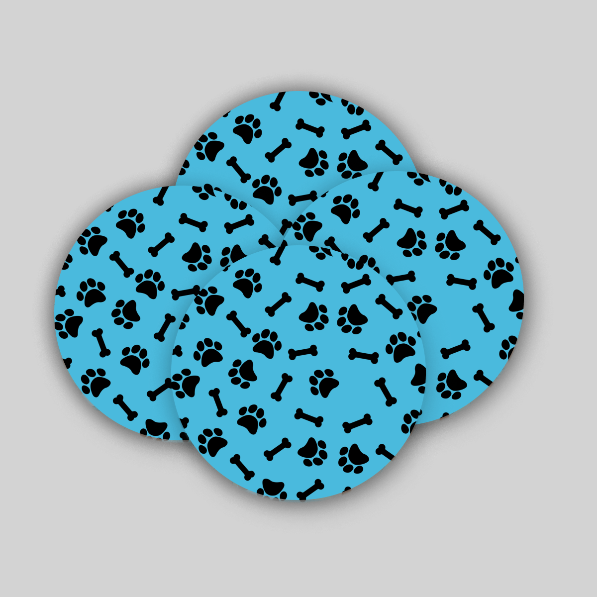 Superr Pets Coaster Circle / Set Of 4 Canine Footprints | Coasters