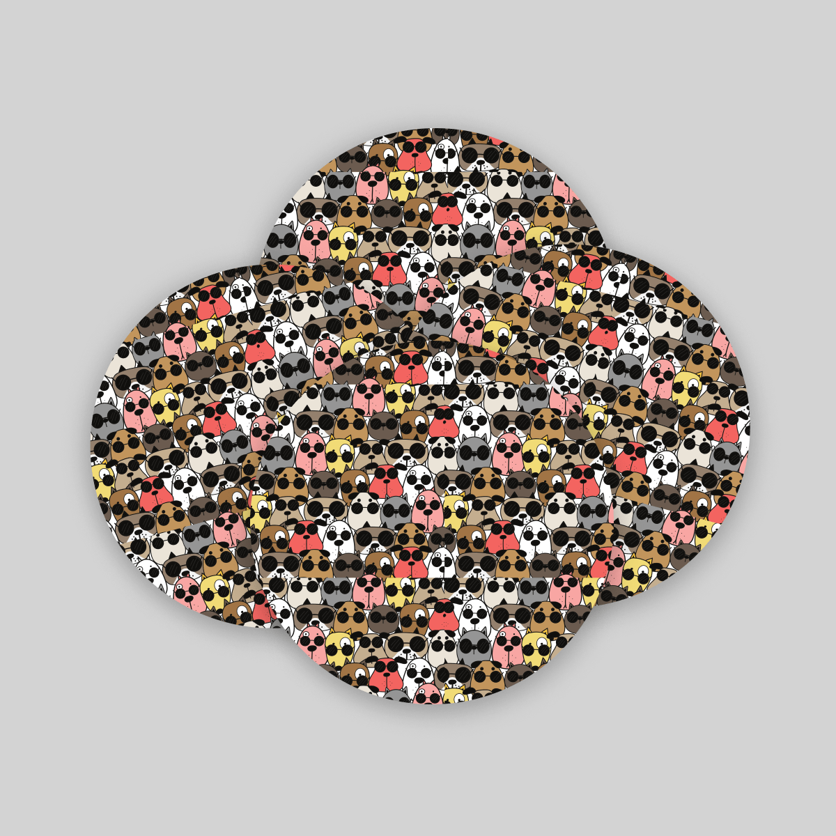 Superr Pets Coaster Circle / Set Of 4 Doggo Mashup | Coasters