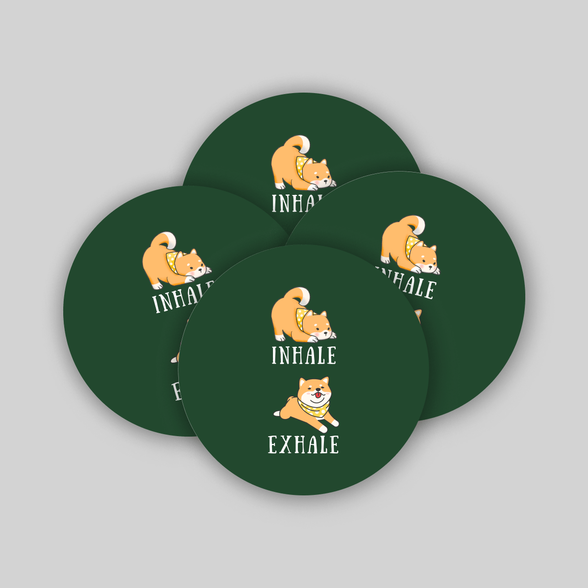 Superr Pets Coaster Circle / Set Of 4 Inhale Exhale | Coasters