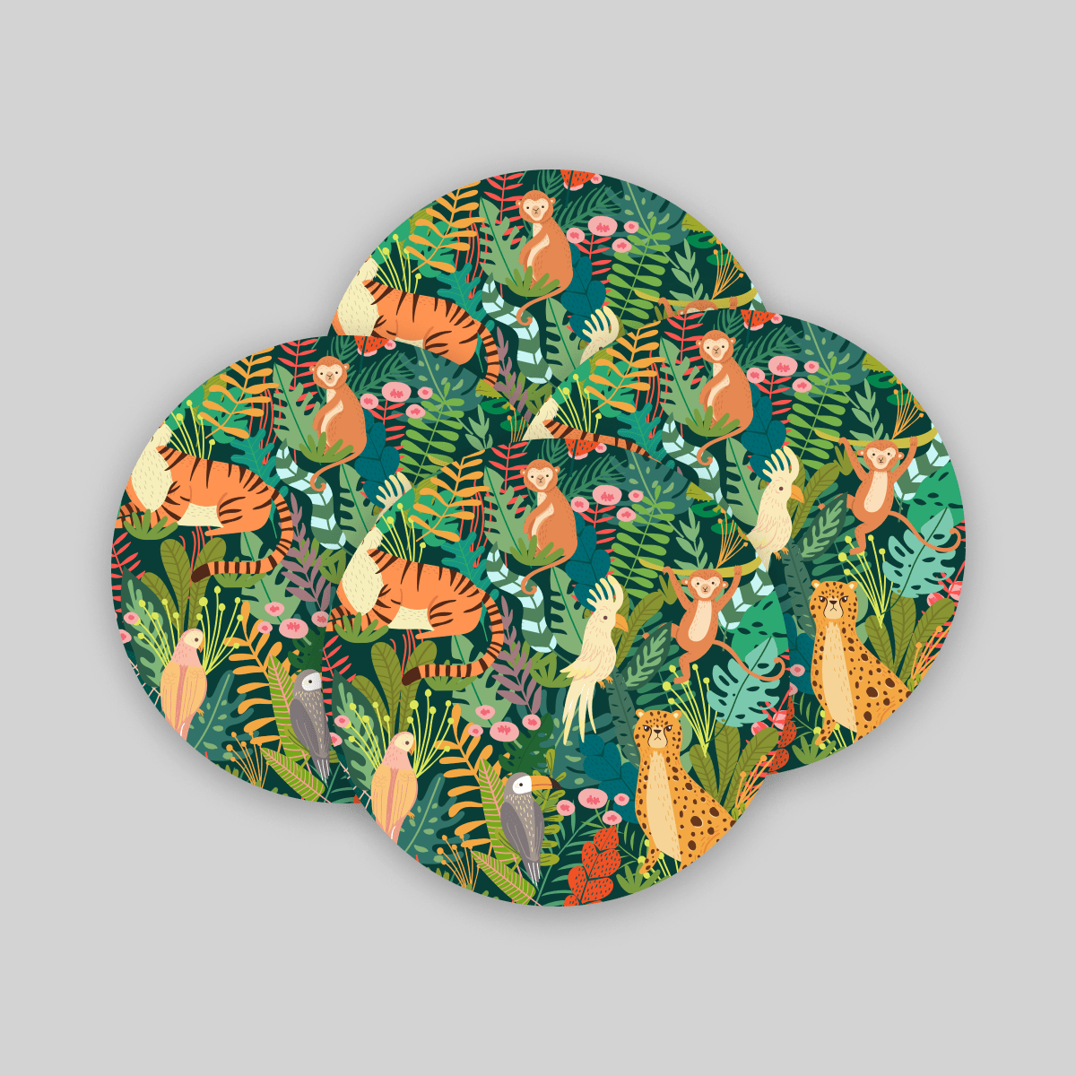 Superr Pets Coaster Circle / Set Of 4 Jungle Theme | Coasters