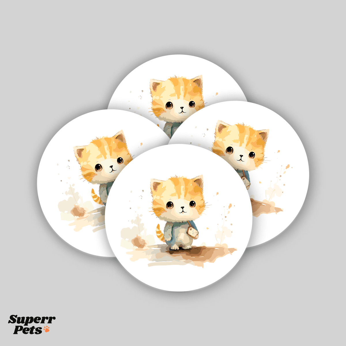 Superr Pets Coaster Circle / Set Of 4 Little Munchkin | Coasters