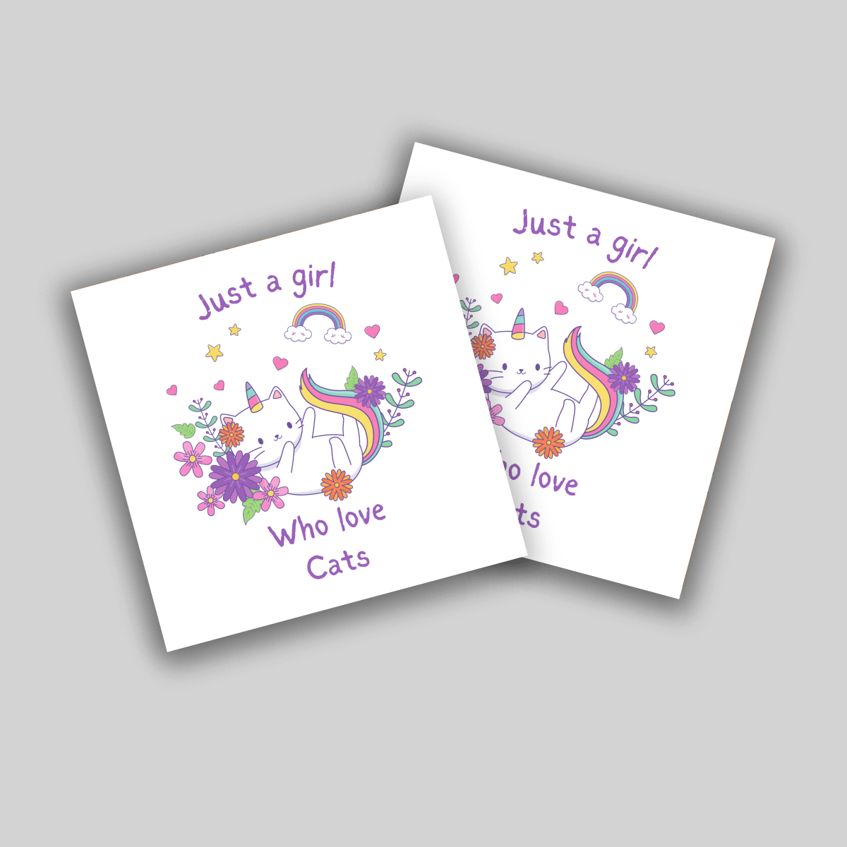 Superr Pets Coaster Square / Set Of 2 Just A Girl Who Love Cats | Coasters