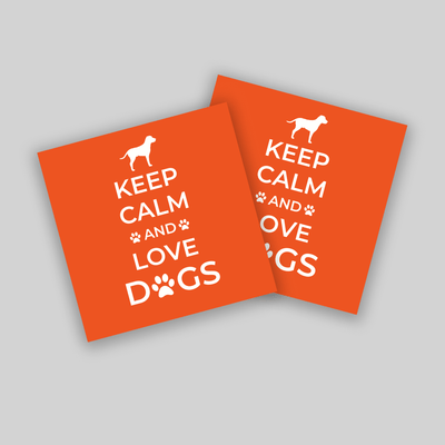 Superr Pets Coaster Square / Set Of 2 Keep Calm And Love Dogs | Coasters
