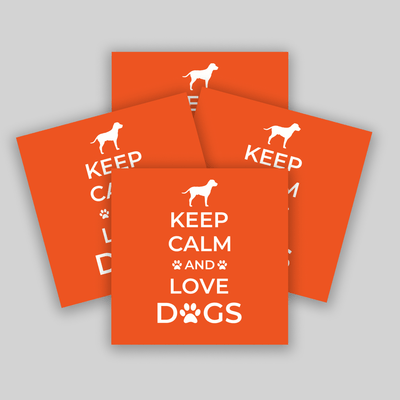 Superr Pets Coaster Square / Set Of 4 Keep Calm And Love Dogs | Coasters