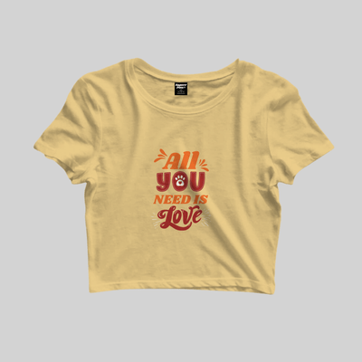 Superr Pets Crop Top Crop Top / Beige / S All You Need Is Love | Crop Top