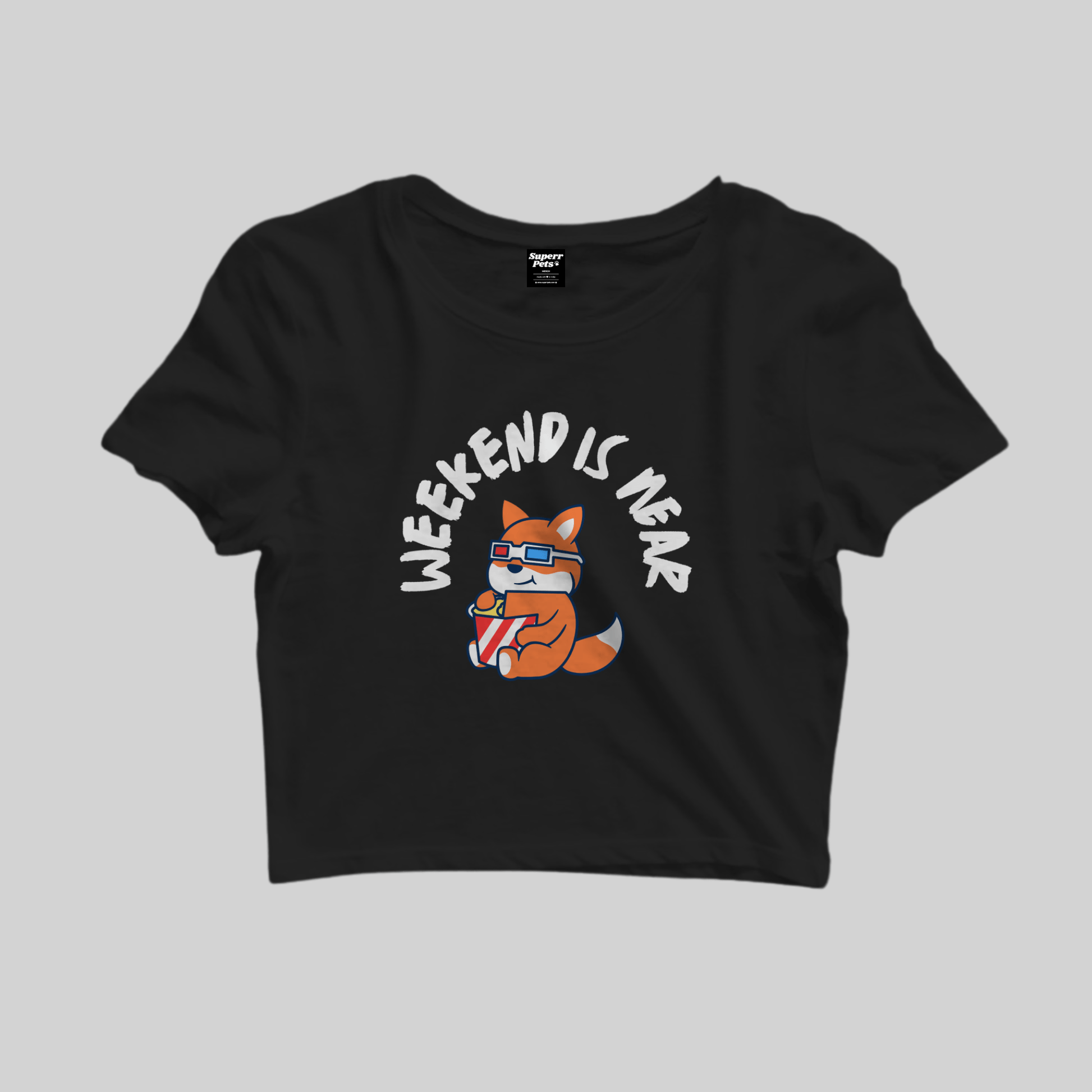 Superr Pets Crop Top Crop Top / Black / S Weekend Is Near | Crop Top