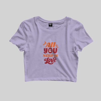 Superr Pets Crop Top Crop Top / Lavender / S All You Need Is Love | Crop Top