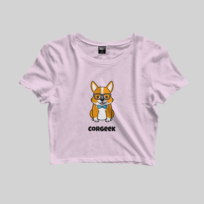 Superr Pets Crop Top Crop Top / Light Baby Pink / S Corgeek | Crop Top