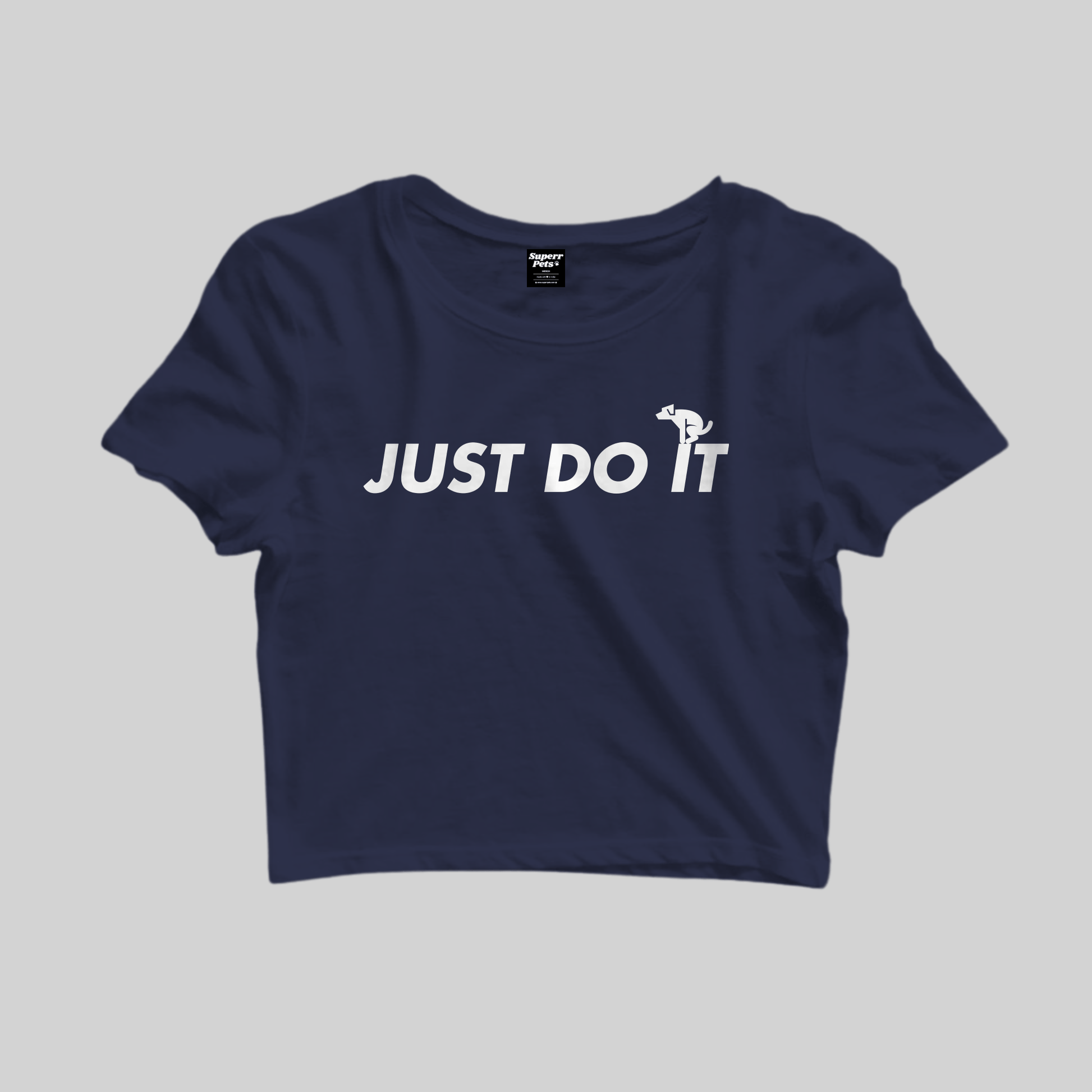 Superr Pets Crop Top Crop Top / Navy Blue / S Just Do It | Crop Top