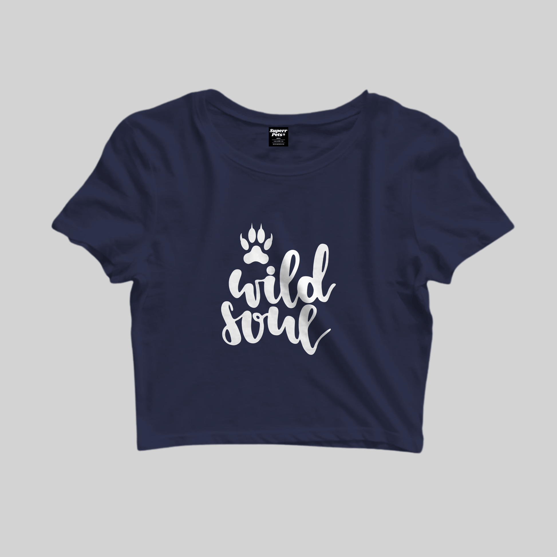 Superr Pets Crop Top Crop Top / Navy Blue / S Wild Soul | Crop Top