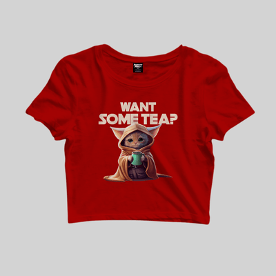 Superr Pets Crop Top Crop Top / Red / S Want Some Tea | Crop Top