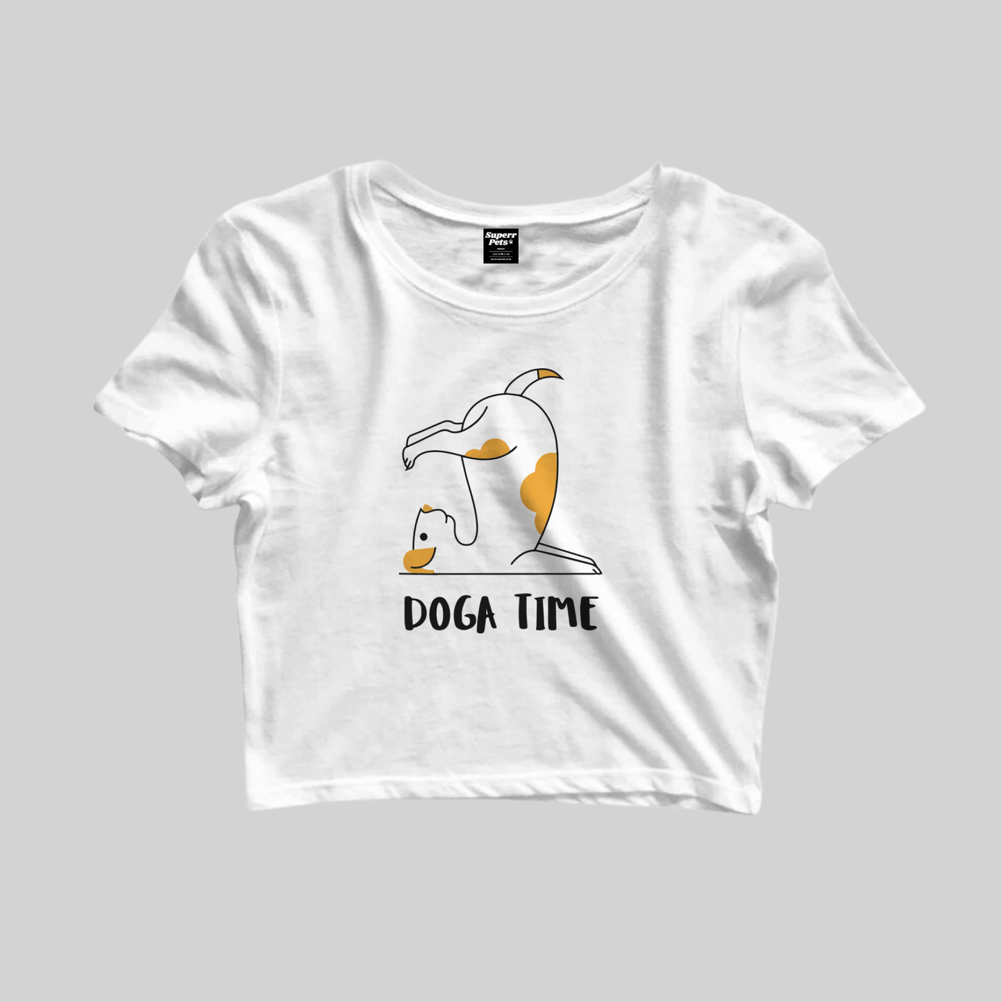 Superr Pets Crop Top Crop Top / White / S Doga Time | Crop Top